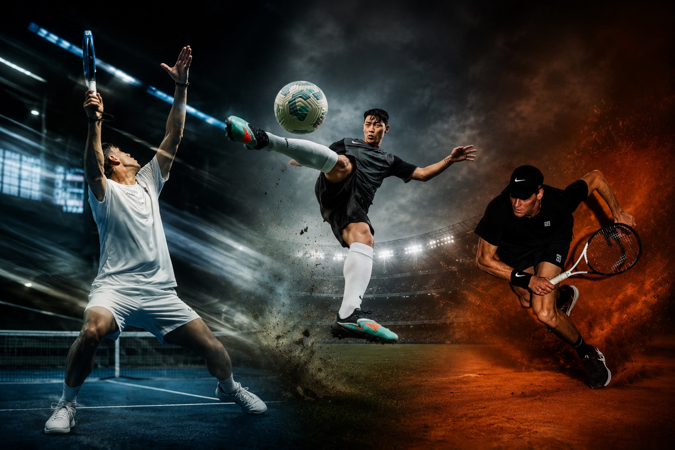Tennis, padel and soccer athletes