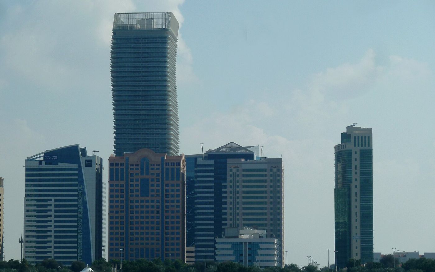 Abu Dhabi skyline seen from the Corniche, UAE