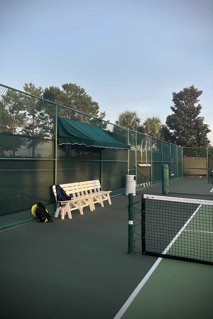 Outdoor hard courts at a tennis club